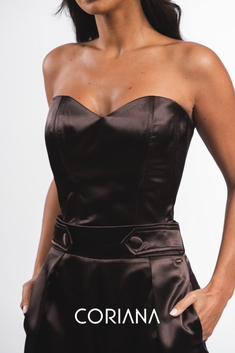 Corset Cetim Castanho